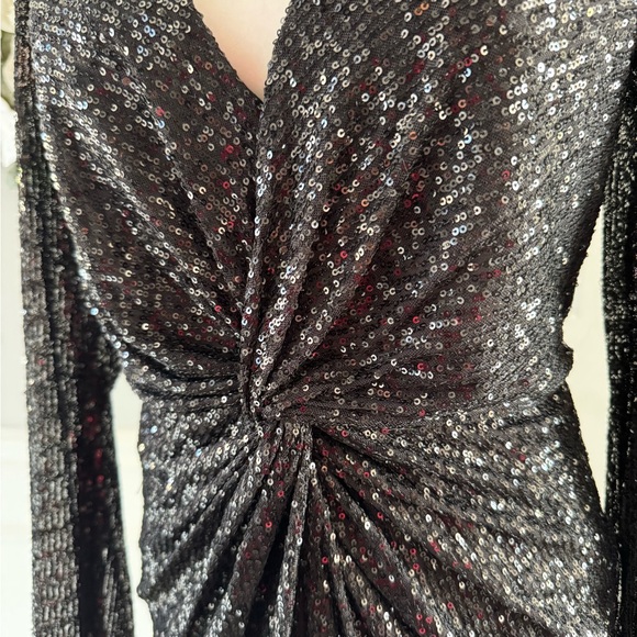 Ieena for Mac Duggal Black Sequin Dress - Picture 2 of 8